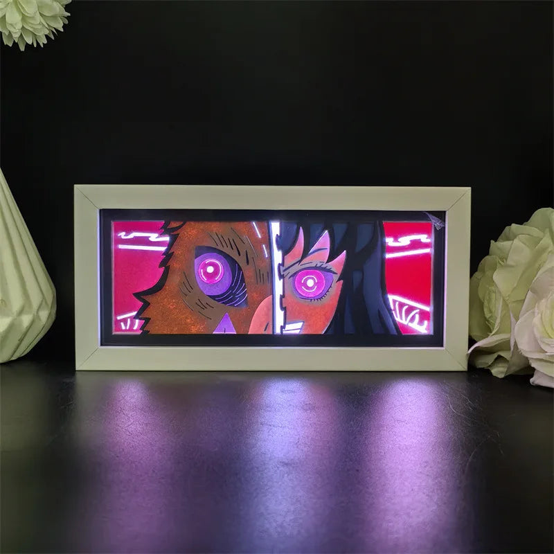 Demon Slayer 3D Anime Light Box Lamp Acrylic Peripherals Cartoon Bedroom Multiple Colors RGB with Remote Party Supplies Toy Gift