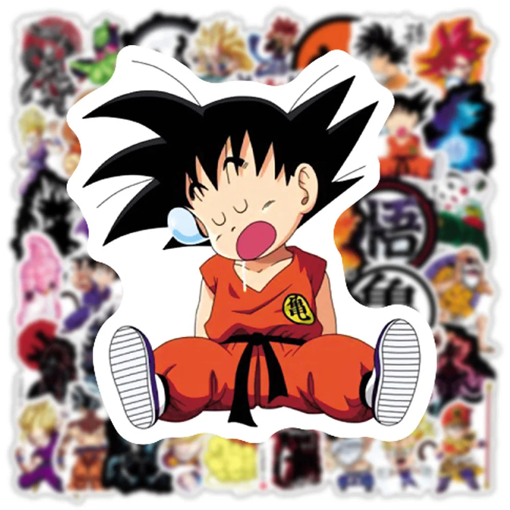 10/30/50/100PCS Dragon Ball Son Goku Stickers Anime Cool Cartoon Decals DIY Skateboard Water Bottle PVC Waterproof Sticker Toys