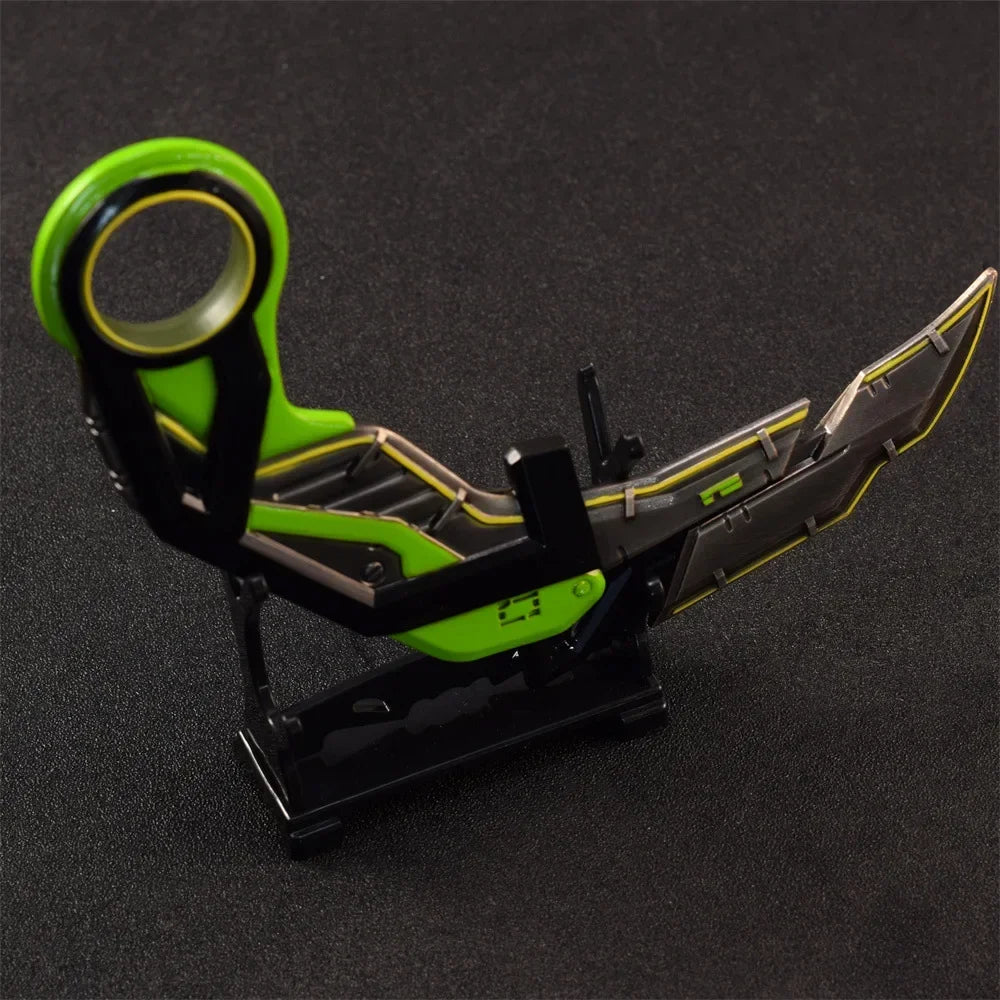 17cm Valorant RGX Karambit Reaver Melee Weapon Metal Craft Knfie Model with Holster Safety Tactical Minitery Training Knives Toy
