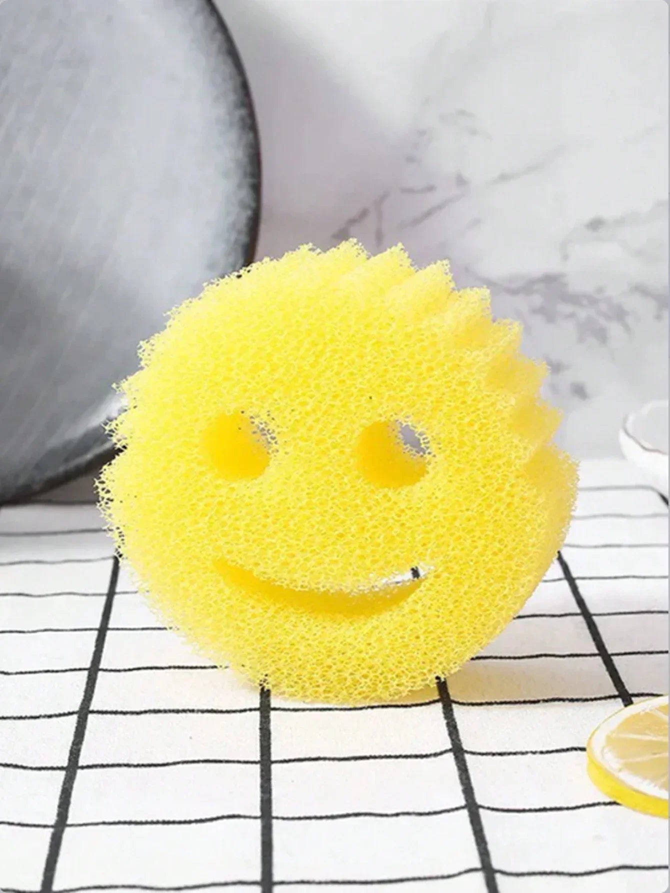 2/4PCS smiling face Dishwashing Sponge Cloth Strong Scouring Pad Kitchen Bathroom Miracle Sponge Stain Odor Resistant Migic Wipe