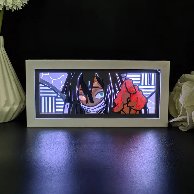 Demon Slayer 3D Anime Light Box Lamp Acrylic Peripherals Cartoon Bedroom Multiple Colors RGB with Remote Party Supplies Toy Gift