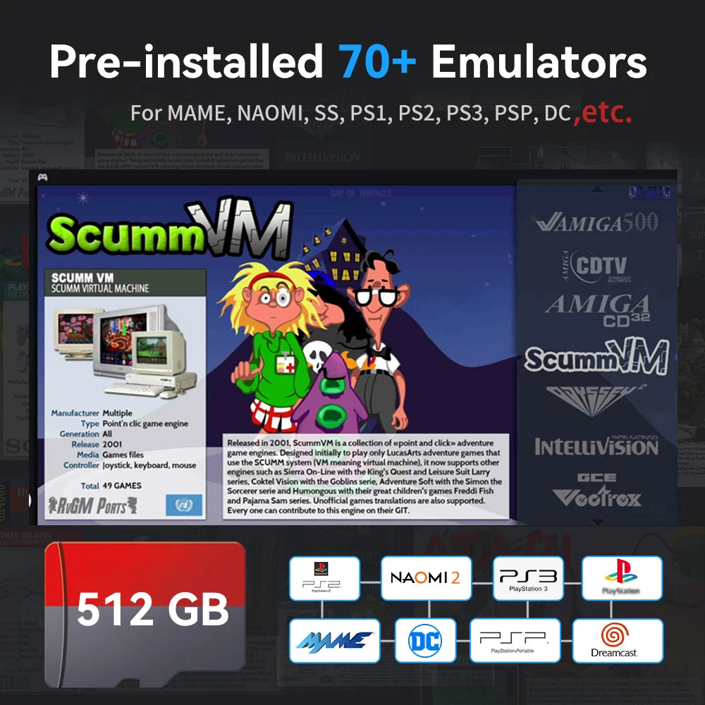 Batocera Game Card For Steamdeck/ Steamdeck OLED/Windows PC With 51400+ Games For PS3/PS2/PS1/PSP/Gamecube/Sega Saturn/MAME/3DO