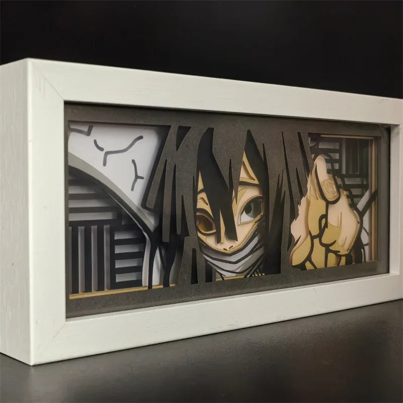 Demon Slayer 3D Anime Light Box Lamp Acrylic Peripherals Cartoon Bedroom Multiple Colors RGB with Remote Party Supplies Toy Gift