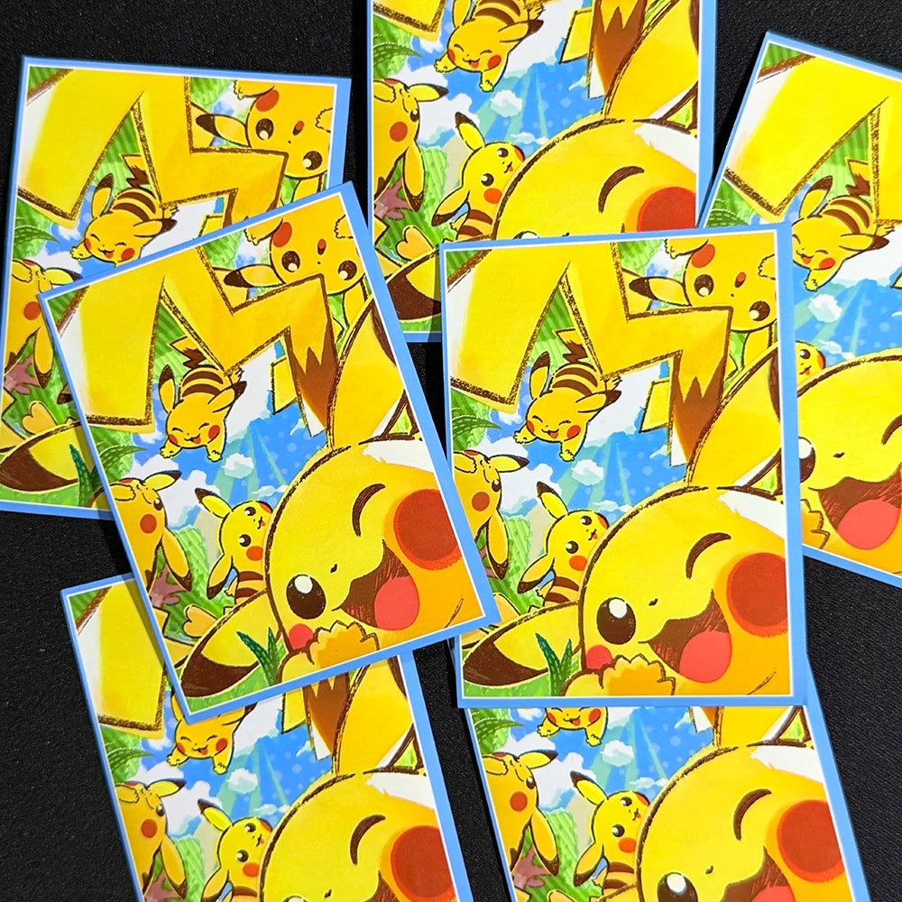 60pcs 66x91mm Pikacu Cover for TCG/PKM Trading Cards Board Games Cute Anime Outer Card Sleeves Kids Toy Gifts Protectors