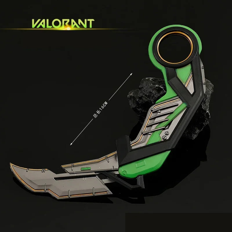 17cm Valorant RGX Karambit Reaver Melee Weapon Metal Craft Knfie Model with Holster Safety Tactical Minitery Training Knives Toy