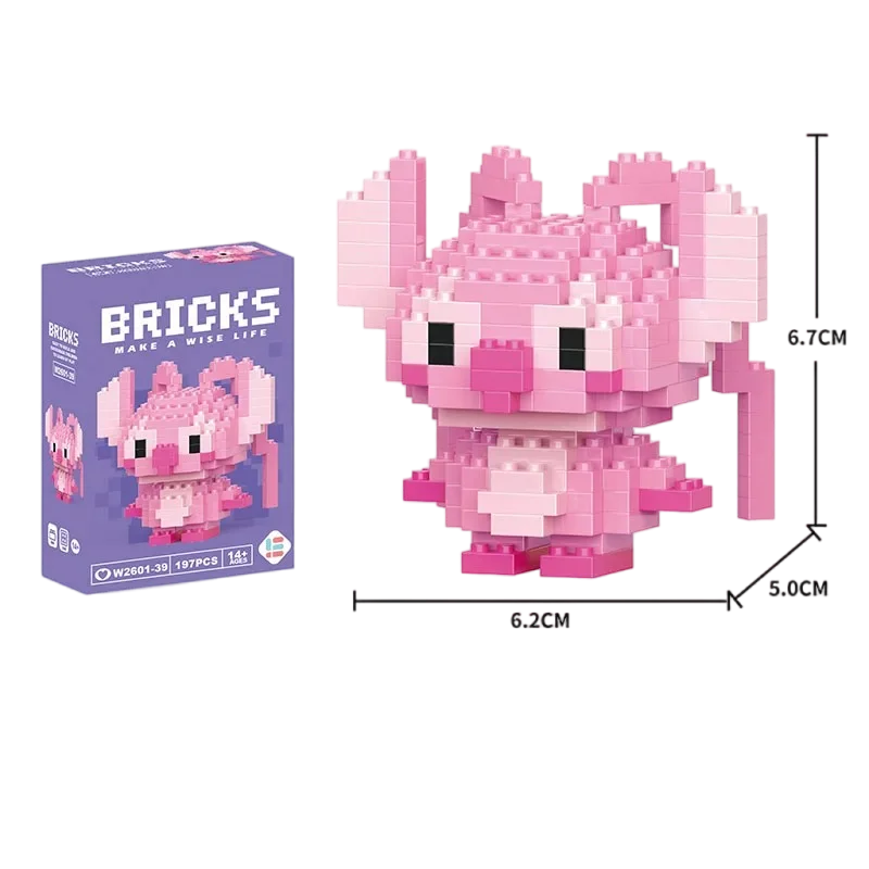 Disney LiLo Stitch Toys Building Blocks Pokeman Pikechu lega Anime Cartoon Character Model Building Blocks Toy for children Gift