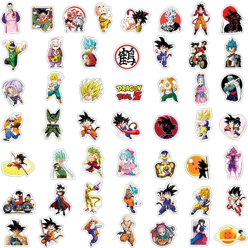 10/30/50/100PCS Dragon Ball Son Goku Stickers Anime Cool Cartoon Decals DIY Skateboard Water Bottle PVC Waterproof Sticker Toys