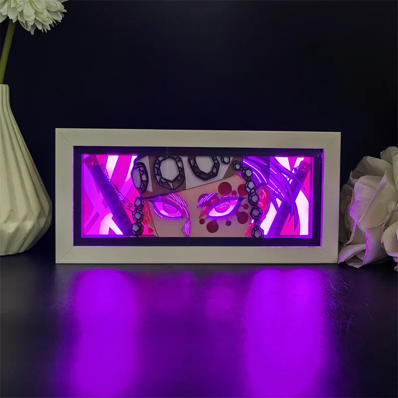Demon Slayer 3D Anime Light Box Lamp Acrylic Peripherals Cartoon Bedroom Multiple Colors RGB with Remote Party Supplies Toy Gift